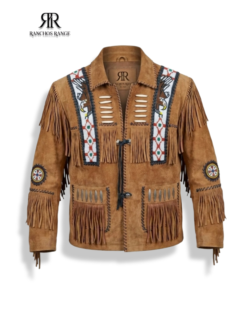 Men's Western Suede Fringe Leather Jacket | Native Eagle Beadwork