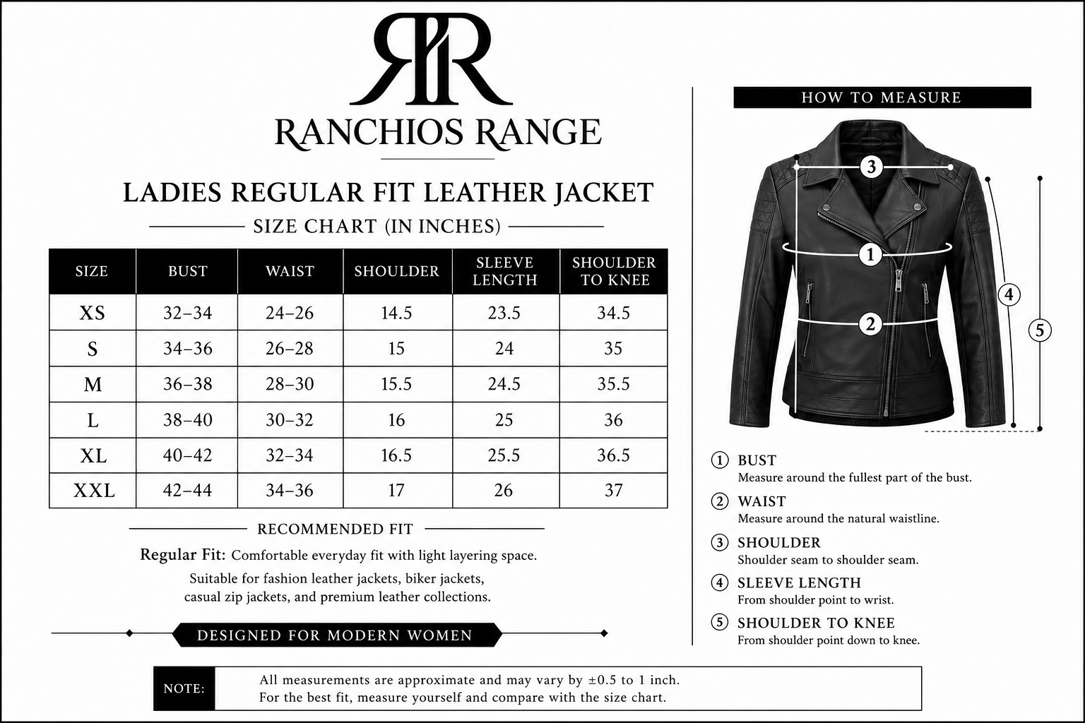 Ranchos Range Women's Leather Biker Jacket - Stylish Black & White Motorcycle Riding Gear - Protective Women's Moto Coat - Cafe Racer Style