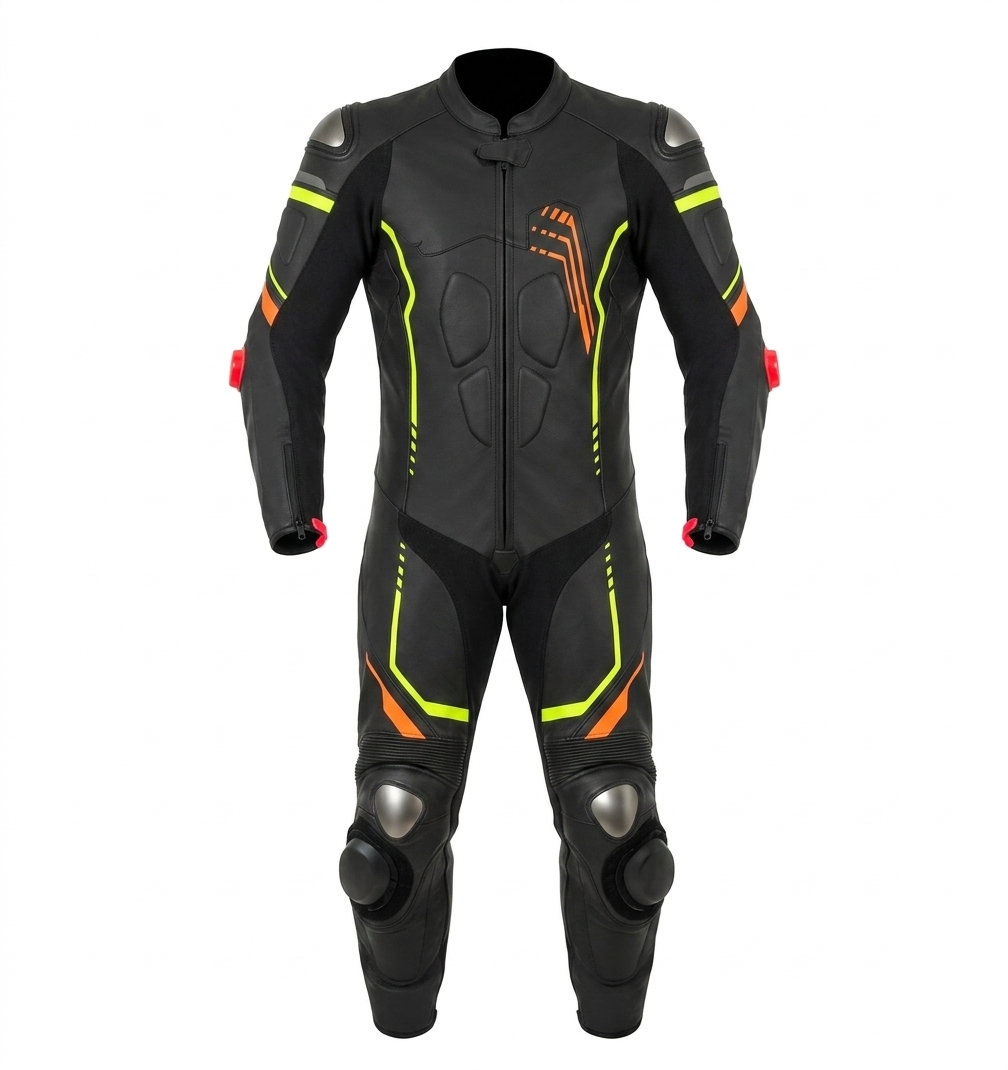 Custom Leather Motorcycle Racing Suit - Professional One-Piece Motorbike Gear - CE Approved Protection - Racing Biker Leathers - Handcrafted Rider Suit