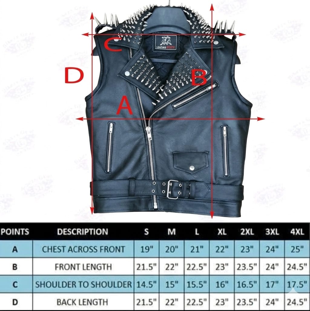 Handmade Spiked Red Leather Vest Men - Studded Punk Rock Biker Jacket - Distressed Gothic Moto Waistcoat - Heavy Metal Stage Wear - Ranchos Range