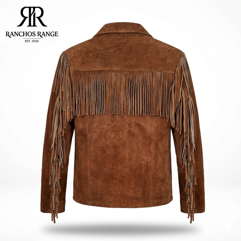 WoMen’s Western Brown Suede Leather Fringe Jacket - Cowboy Style Tassel Coat - Genuine Suede Boho Streetwear - Vintage Native American Style Jacket