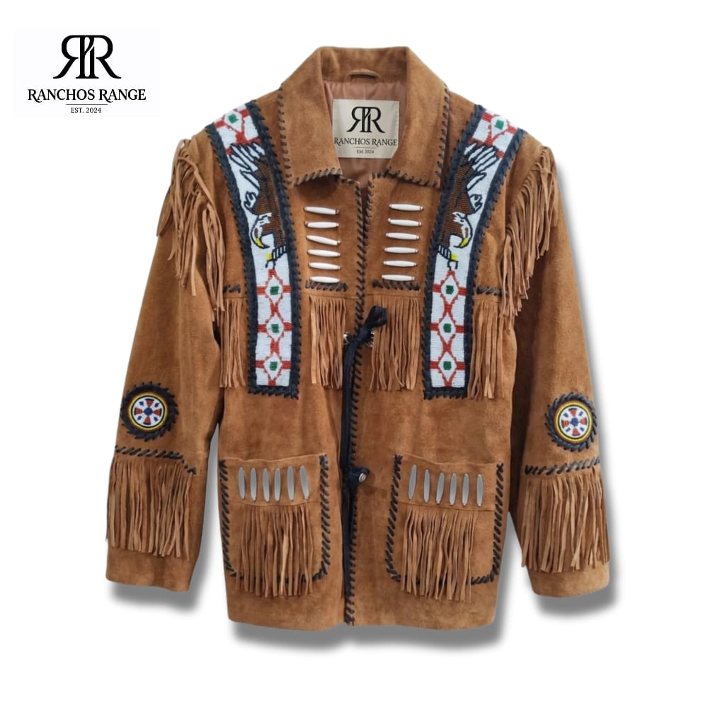 Men's Western Suede Fringe Leather Jacket | Native Eagle Beadwork