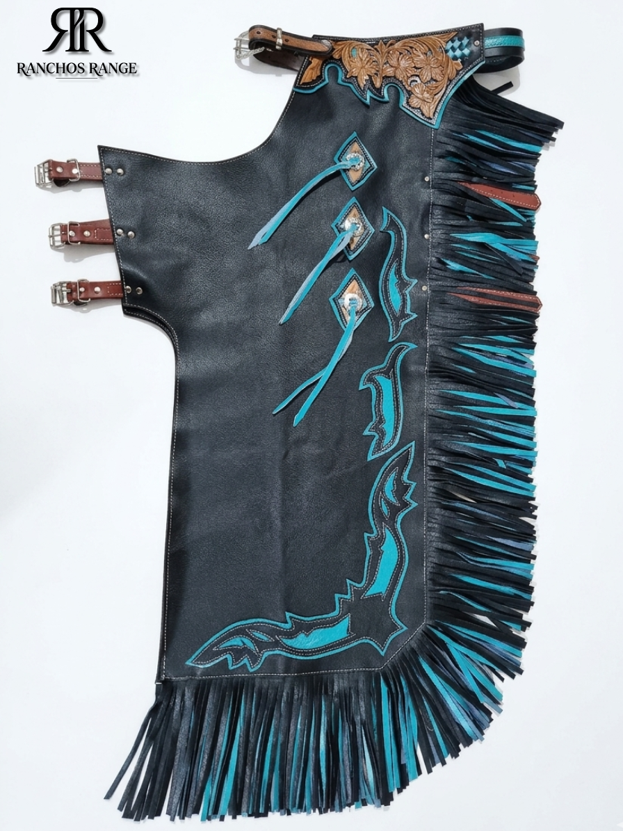 Custom Handcrafted Leather Bull Riding Rodeo Chaps – Genuine cowhide & Pro-Grade Protection