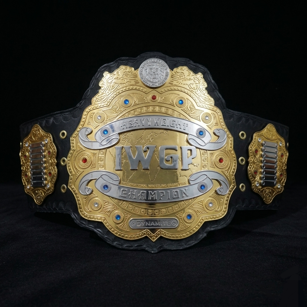 IWGP Heavyweight Championship Belt - 4mm Brass Plates Wrestling Replica - Handmade Genuine Leather Adult Size Belt