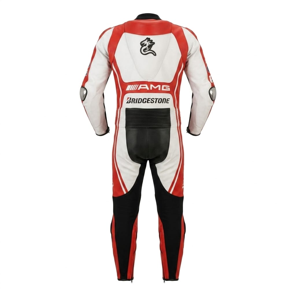 Ducati Corse Style Leather Racing Suit - One Piece Professional Motorbike Track Suit - MotoGP Replica Biker Leathers - CE Armored Racing Gear