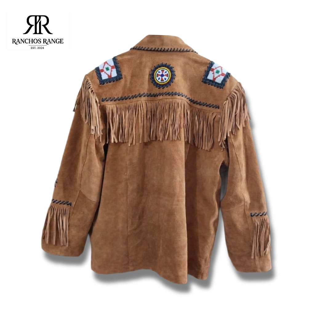 Men's Western Suede Fringe Leather Jacket | Native Eagle Beadwork