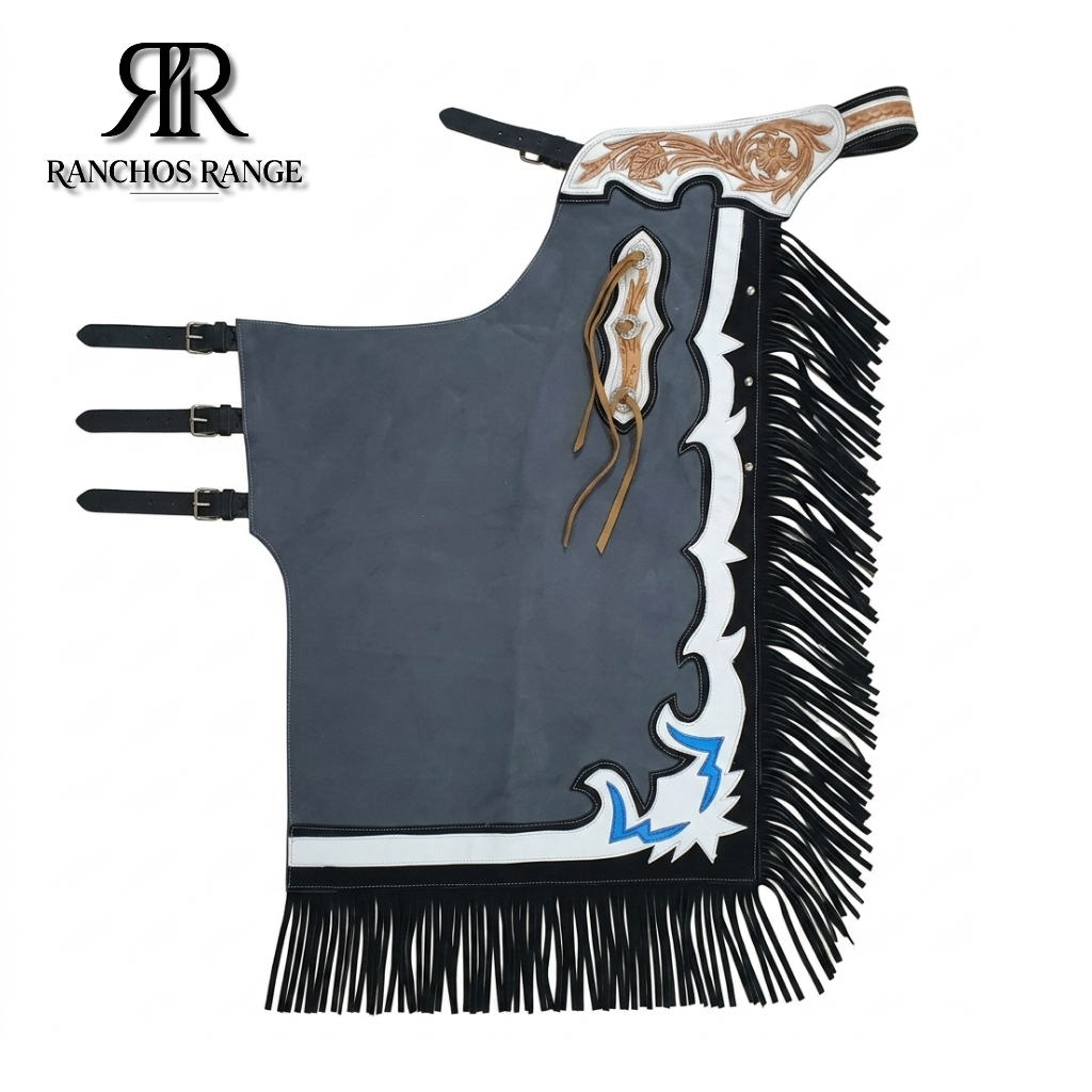Custom Leather Rodeo Bull Riding Chaps – Pro Series Roughstock Chaps for Adults & Youth – Handcrafted Western Cowgirl & Cowboy Chaps with Fringe