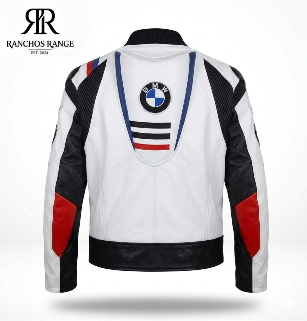 BMW Motorrad M-Sport Edition Premium Leather Motorcycle Racing Jacket by Ranchos Range