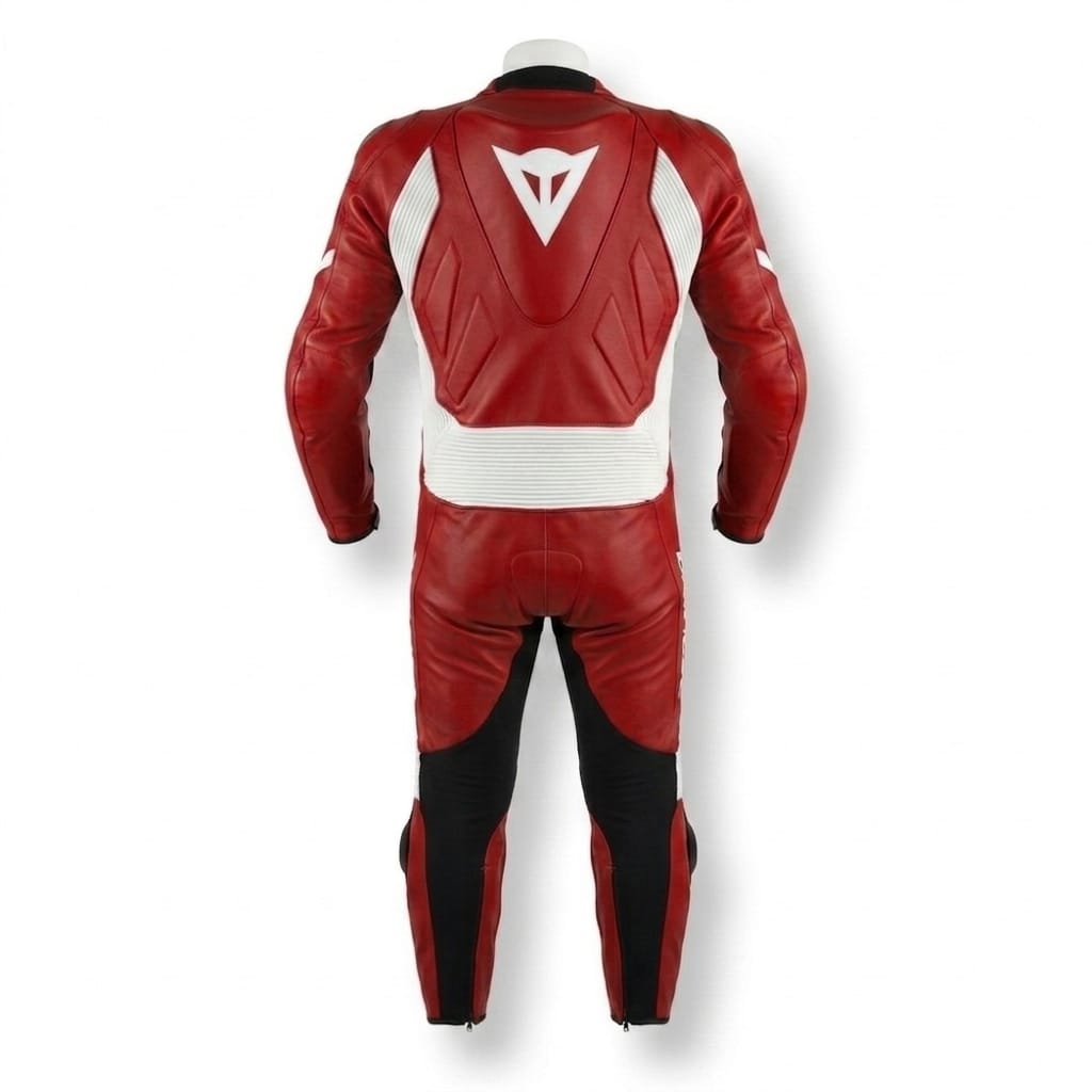 Professional Leather Motorcycle Racing Suit - One Piece Men's Motorbike Track Suit - Dainese Style Biker Leathers - CE Armored Racing Safety Gear