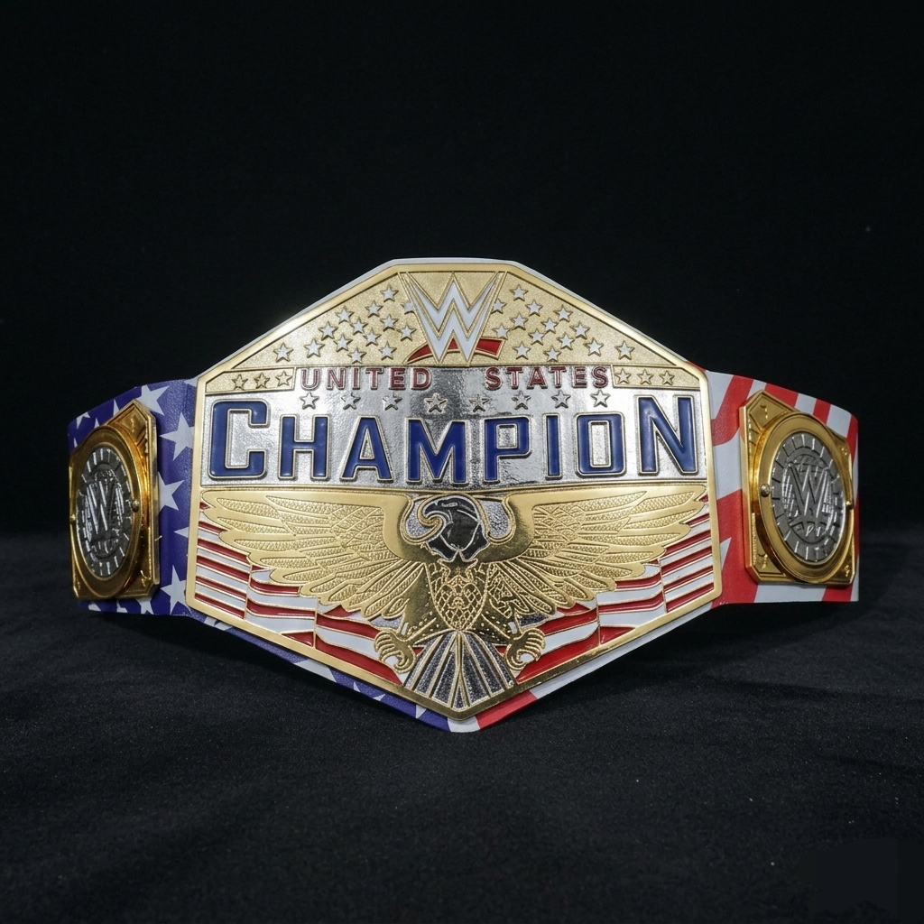 WWE United States Championship Replica Title Belt – 2024 Edition – Premium Brass & Cowhide Leather