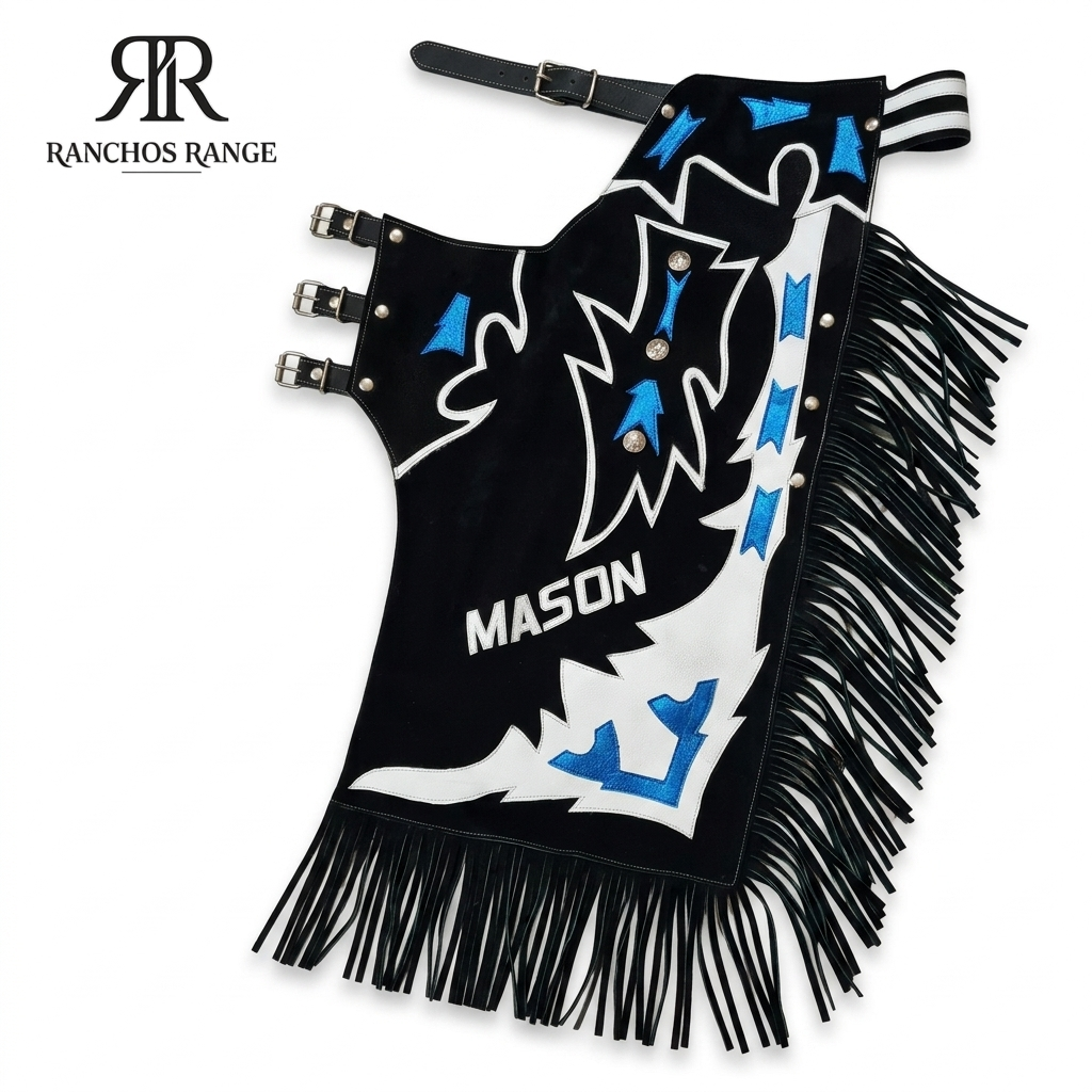 RANCHOS RANGE Custom Chaps - Royal Blue & Silver