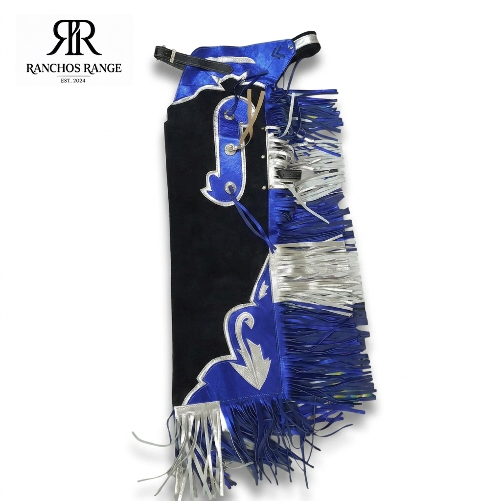RANCHOS RANGE Custom Chaps - Royal Blue & Silver