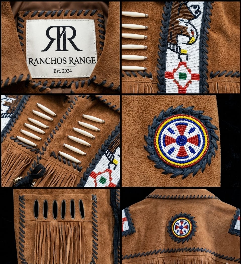Men's Western Suede Fringe Leather Jacket | Native Eagle Beadwork